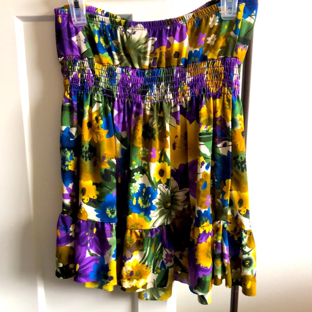 M-Fasis Tank Tube Top Womens Size Small - Stretch, Floral Purple Blue Yellow - Picture 5 of 8